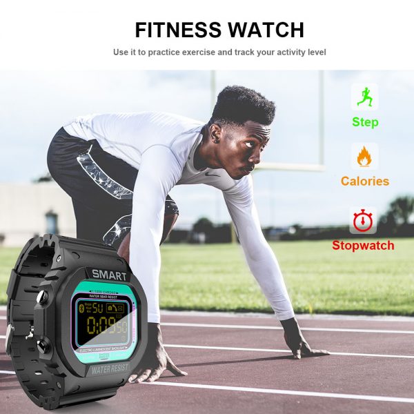 Lokmat bluetooth relógio inteligente esporte pedômetro à prova dwaterproof água chamada lembrete relógio digital smartwatch para ios android telefone - Image 3