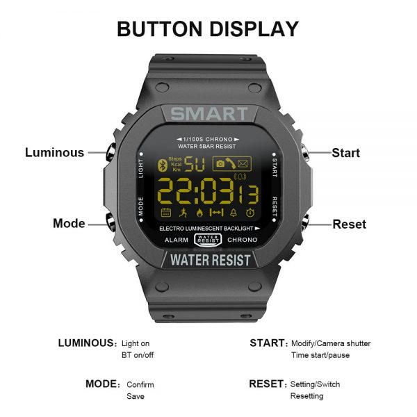 Lokmat bluetooth relógio inteligente esporte pedômetro à prova dwaterproof água chamada lembrete relógio digital smartwatch para ios android telefone - Image 5