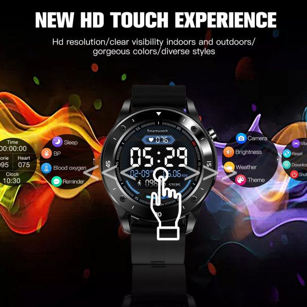 Nennbo f22 esportes relógio inteligente 1.54 Polegada tela de toque completa dos homens smartwatch freqüência cardíaca pressão arterial fitness rastreador relógio - Image 2