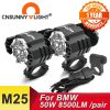 Cnsunnylight motocicleta conduziu a luz de nevoeiro auxiliar conjuntos condução da lâmpada 50 w/par para bmw r1200gs adv f800gs f700gs f650gs k1600