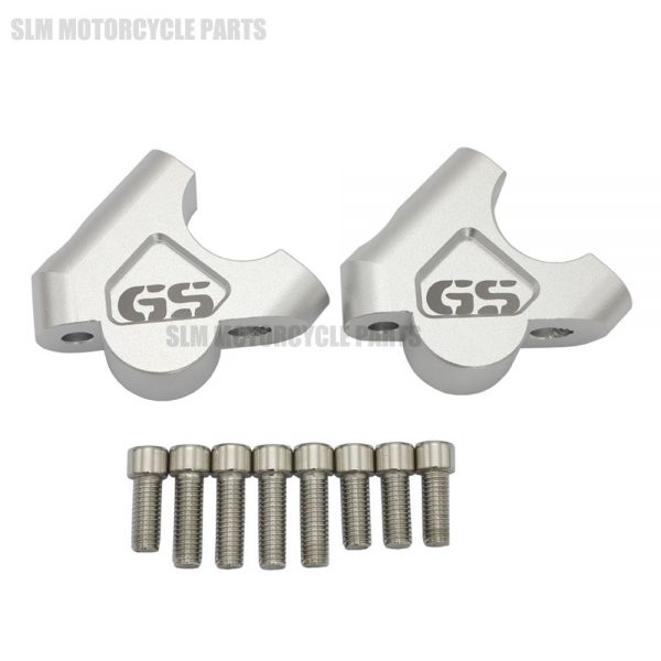 Grampo extensor de barra, 2 peças 32mm cnc máquina r 1200 gs r1200 gs guidão extensor adaptador com parafusos bmw adv 2014-2018 r1200gs lc - Image 2