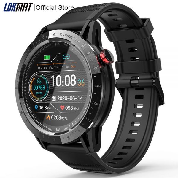 Lokmat comet 1.3 "tela de toque completa esporte relógio inteligente freqüência cardíaca à prova dwaterproof água finess rastreador smartwatch masculino feminino para android ios