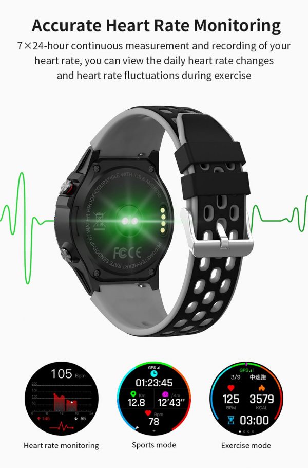 M7c relógio inteligente 2020 smartwatch gps homens mulheres bússola barômetro altitude esporte ao ar livre relógio inteligente de fitness - Image 5