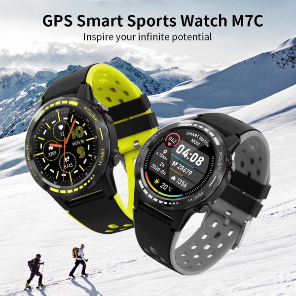 M7c relógio inteligente 2020 smartwatch gps homens mulheres bússola barômetro altitude esporte ao ar livre relógio inteligente de fitness