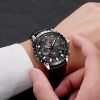 Wishdoit relógio masculino topo da marca de luxo couro luminoso relógio de quartzo à prova dwaterproof água moda cronógrafo relógio esportivo masculino watch watch watch watch - Image 3