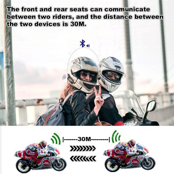 Intercomunicador 2 conjuntos/1 conjunto  bt v5.0 motocicleta fone de ouvido sem fio  handsfree bluetooth walkie capacete talkie - Image 2