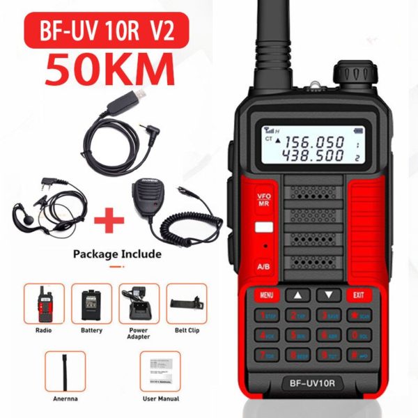 Walkie talkie baofeng 10w profissional portátil  UV-10R 128 canais transceptor duplo banda em dois sentidos cb ham rádio transceptor - Image 5