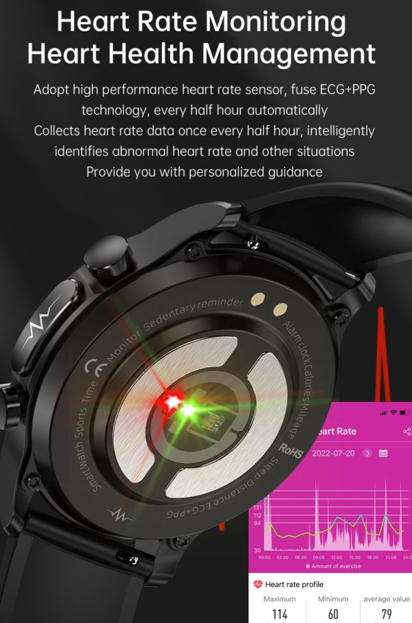 Relógio inteligente  hipertensão hiperglicemia  cardíaca esporte smartwatch - Image 4