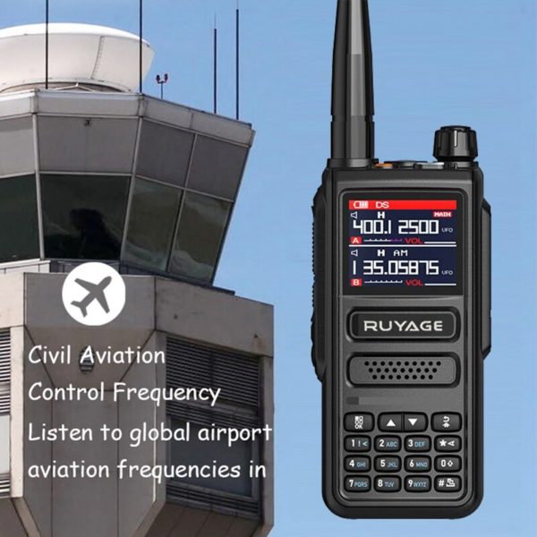 Ruyage uv98 amador presunto rádio em dois sentidos 256ch 10w walkie talkie faixa de ar completa 108-520mhz polícia scanner marinha talkies - Image 4