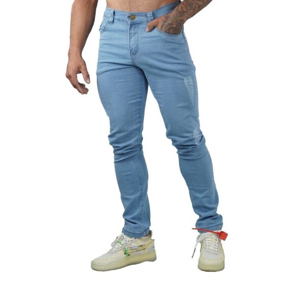 Jeans Brasil KIT 3 CALÇAS Jeans Masculino Sarja Skinny Slim Com Lycras Com Bolso roupa masculina Entrega Rápida - Image 5