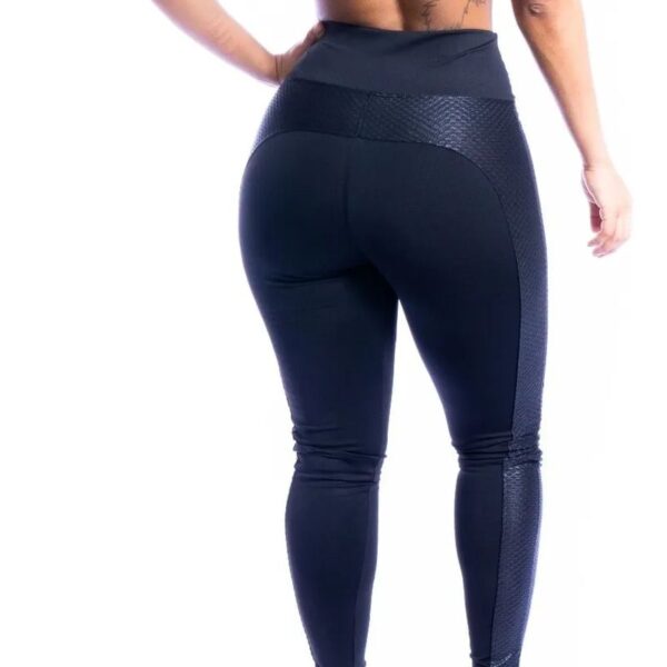 Legging Feminina Montaria Cirre Empina Bumbum Suplex Preto Top De Linha - Image 4